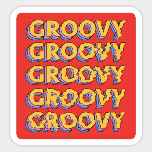 groovy - retro Sticker